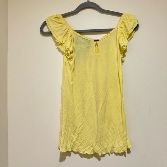 Women’s Y2K Dex Brand Yellow Lettuce Trim Flowy Soft Summer Tank Top Size: L - Picture 15 of 15